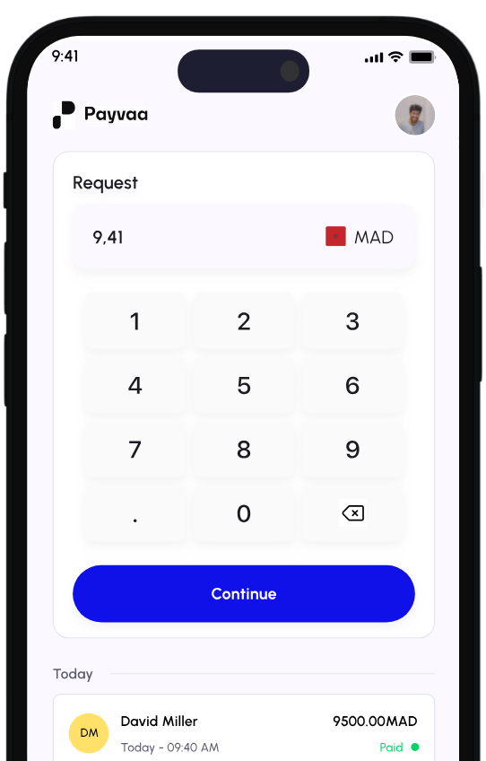 Payvaa request creation screen